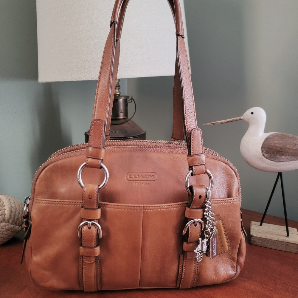 Coach Bonnie 12695 British Tan Leather Satchel Shoulder Bag Y2K Vintage